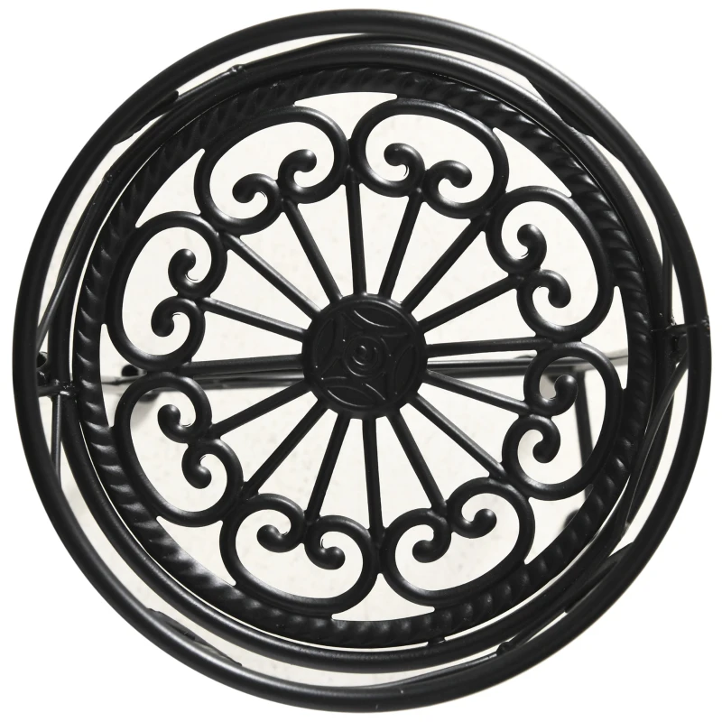 Outsunny Soporte de Metal para Plantas Macetas Plegable Estantería para Flores con 3 Estantes Decoración Interiores Exteriores para Jardín Terraza Balcón 74x23x62 cm Negro