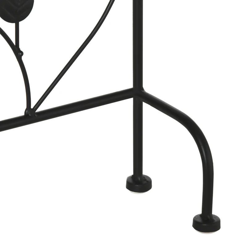 Outsunny Soporte de Metal para Plantas Macetas Plegable Estantería para Flores con 3 Estantes Decoración Interiores Exteriores para Jardín Terraza Balcón 74x23x62 cm Negro
