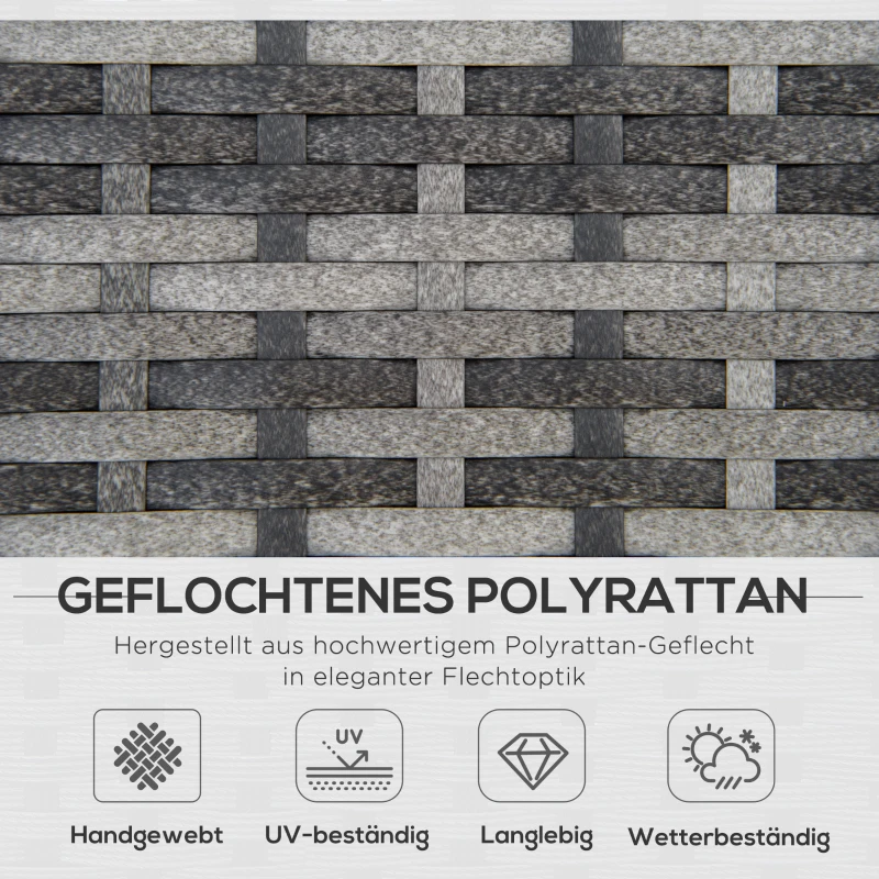 Outsunny meble ogrodowe z technorattanu zestaw wypoczynkowy 6 szt. Zestaw wypoczynkowy stal szary