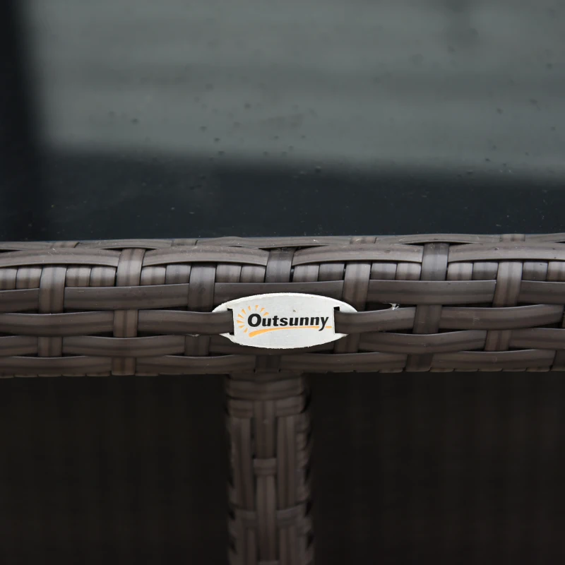 Outsunny komplet stół z krzesłami z technorattanu zestaw ogrodowy komplet 21 el. Brązowe aluminiowe meble ogrodowe