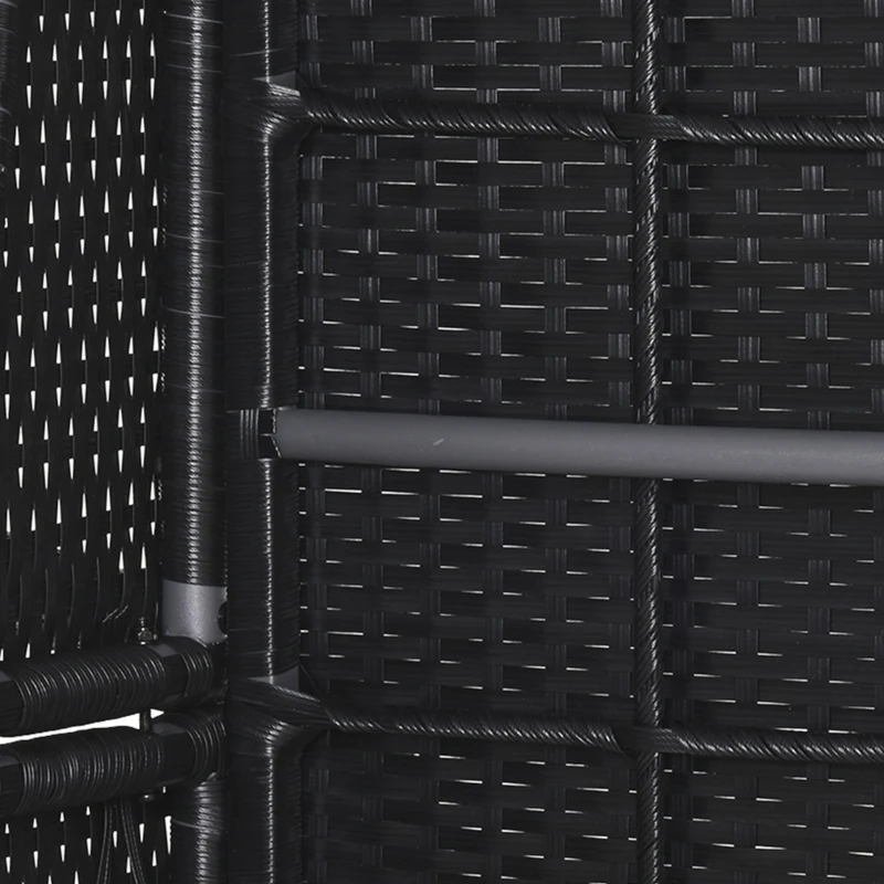 Outsunny mobilny leżak ogrodowy leżak leżak rattanowy mebel ogrodowy czarny