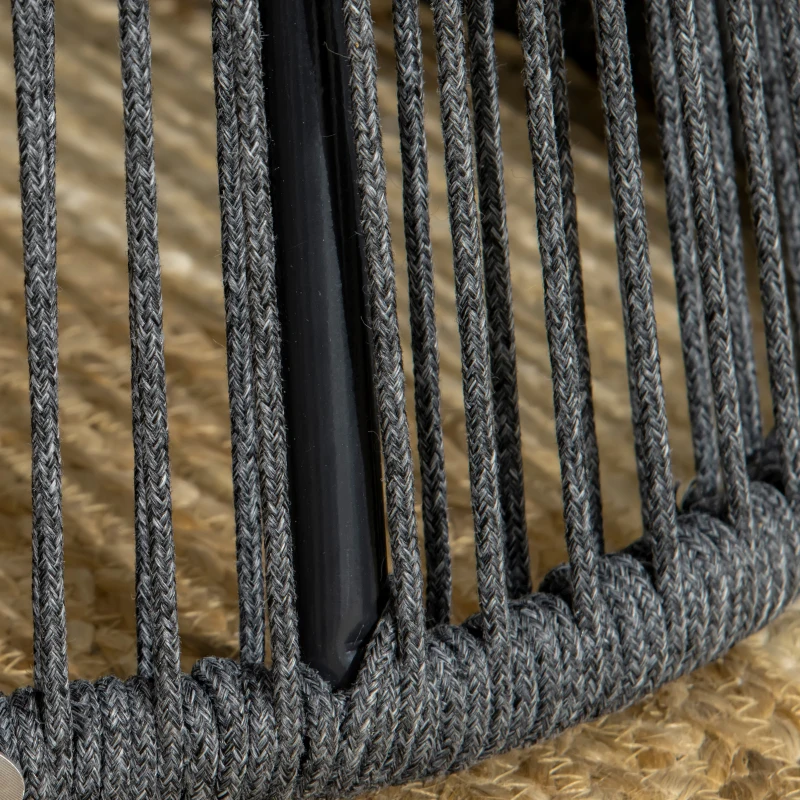 Outsunny stół ogrodowy w stylu boho, odporny na warunki atmosferyczne, rattan PE, 39 cm x 39 cm x 49 cm, czarny+naturalny