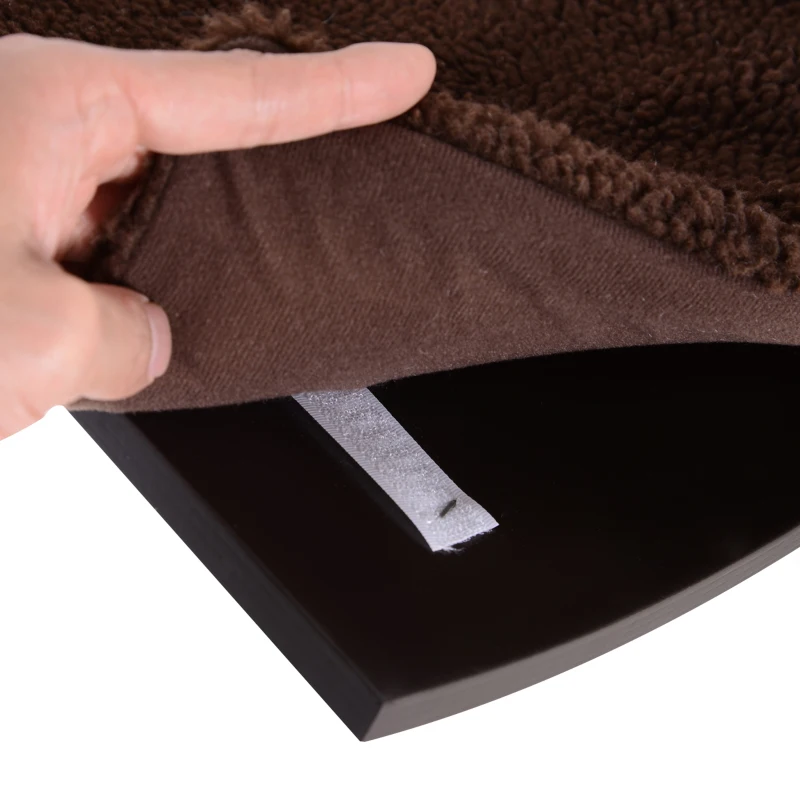 Pawhut® Łóżko Legowisko Leżanka Ścienna Półka dla Kota Montaż na Ścianie Pluszowa Nakładka Mdf Brązowy 41 X 28 X 21 cm