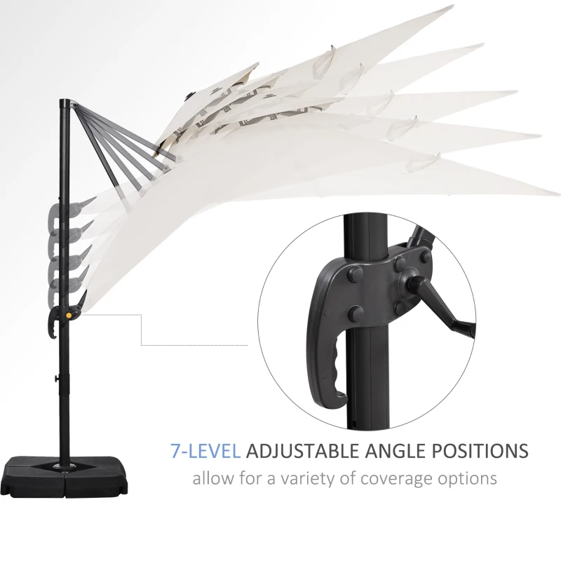 Outsunny Steel Frame Outdoor Roma Cantilever Umbrella