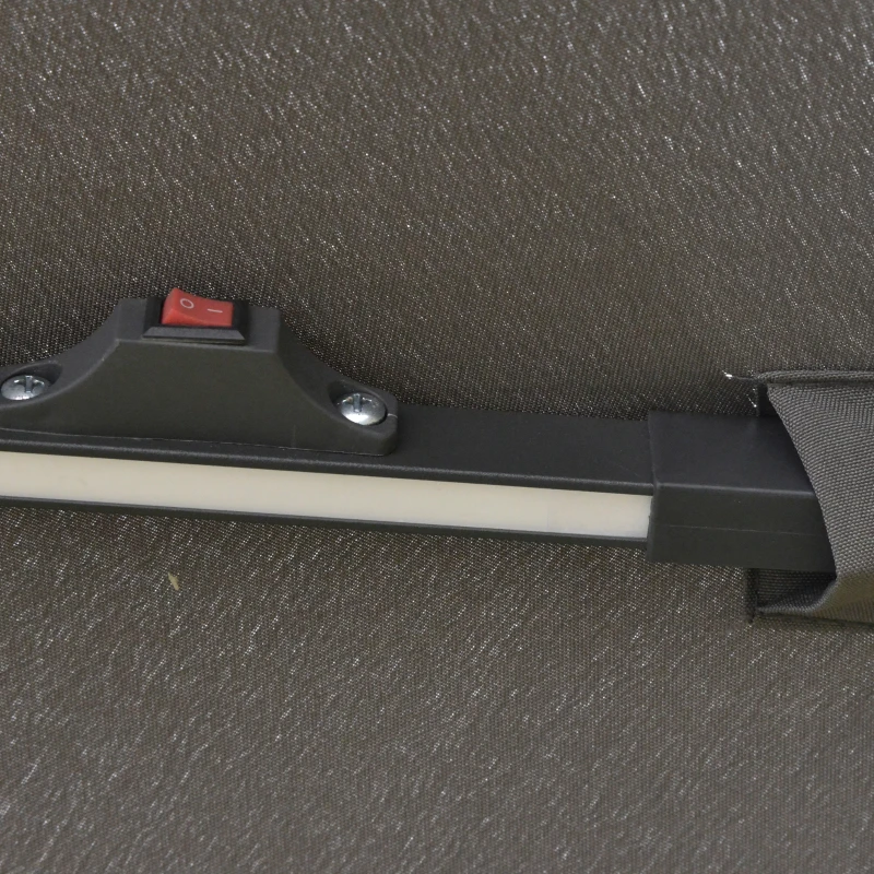 Outsunny 3(m) LED Cantilever Parasol Outdoor Sun Umbrella w/ Base Solar Lights Grey