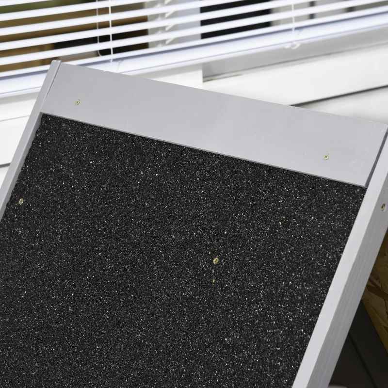 PawHut Katzenhaus mit 2 Ebenen, Katzenhöhle, 1 Rampe, wetterbeständig, Dunkelgrau + Schwarz