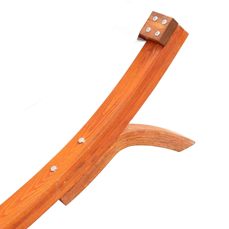 Outsunny Wooden Hammock Lounger-Cream