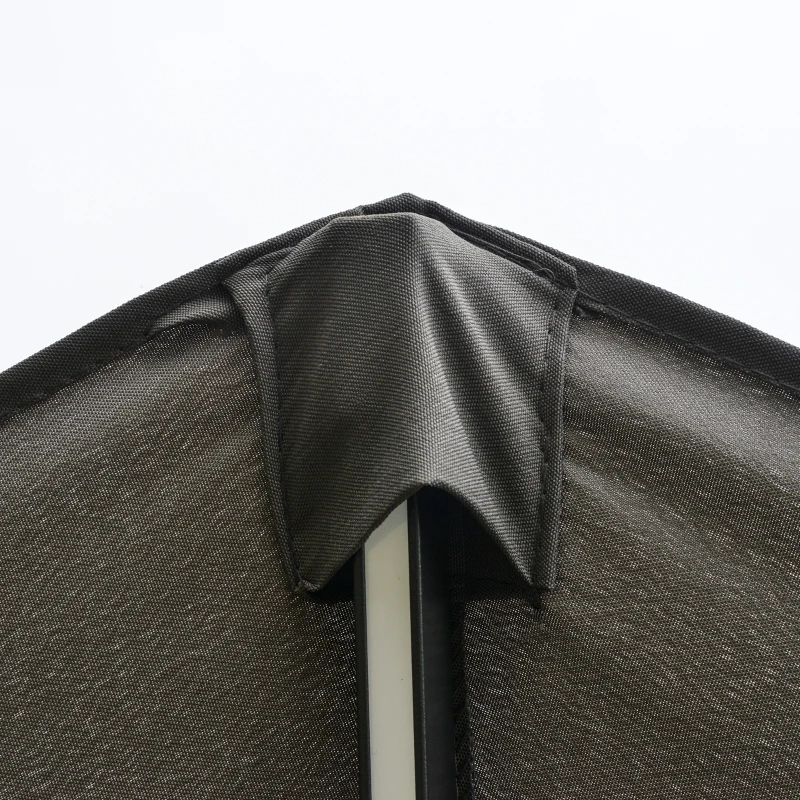 Outsunny 2.7m Garden Parasol Sun Umbrella w/ LED Solar Light Angled Canopy Grey