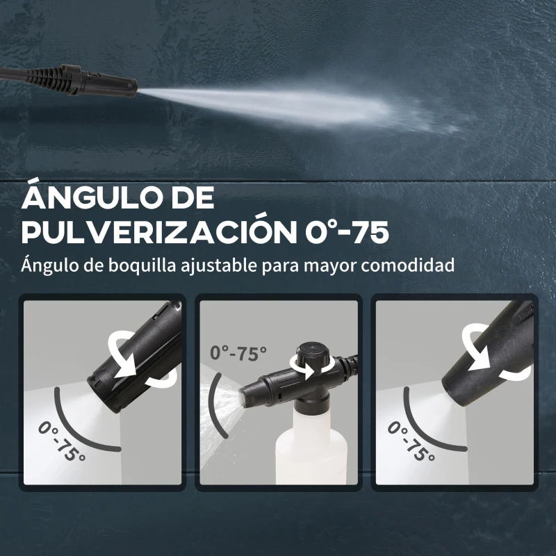 DURHAND Hidrolimpiadora 1800W Caudal 510 L/h Bomba de Aluminio Presión de 150 Bar Manguera 6m Incluye Cepillo 35x27x78 cm Azul