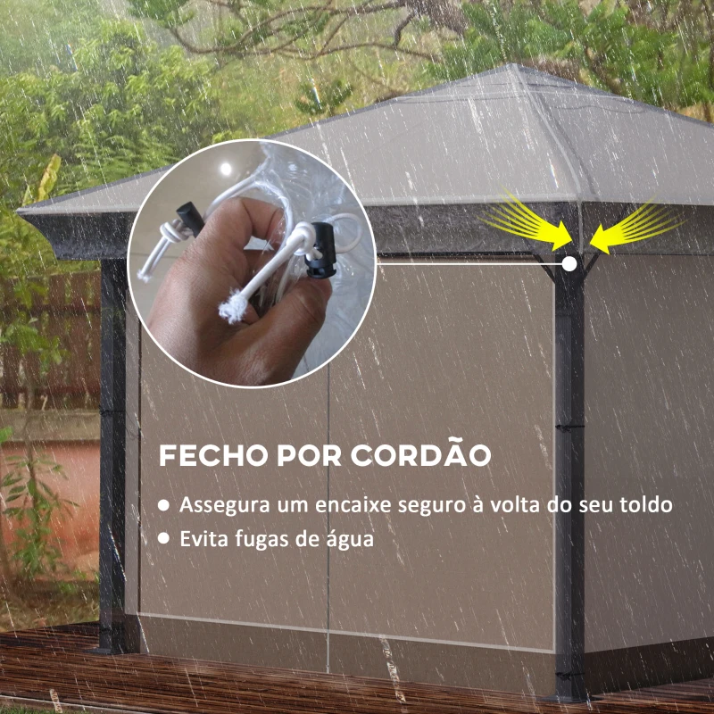Outsunny Cobertura Protetora para Pérgolas 3x3 m Cobertura Impermeável para Pérgola Capa Protetora de Pérgolas Transparente