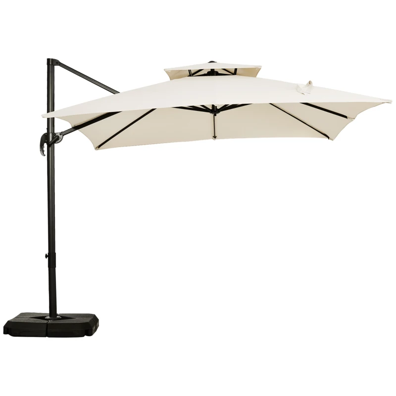 Outsunny Steel Frame Outdoor Roma Cantilever Umbrella