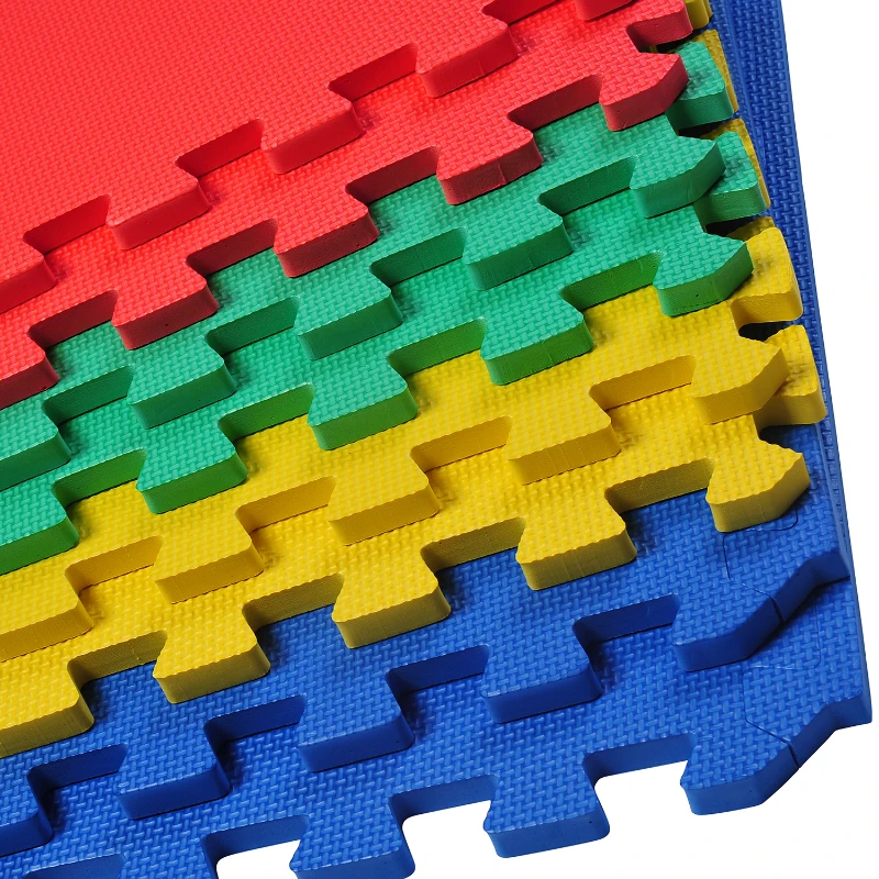 HOMCOM  Puzzlematte Kinderspielteppich Matte Spielmatte Bodenschutzmatte Bodenmatte Turnmatte EVA, Bunt, 60 x 60 x 1,2 cm 8 tlg.