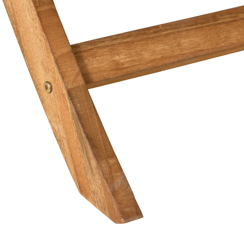 Outsunny 7 Piece Wooden Garden Dining Set with Umbrella Hole, Folding Dining Table and Armchairs with Parasol Hole, 6 Seater Outdoor Patio Furniture for Backyard, Deck and Balcony, Teak