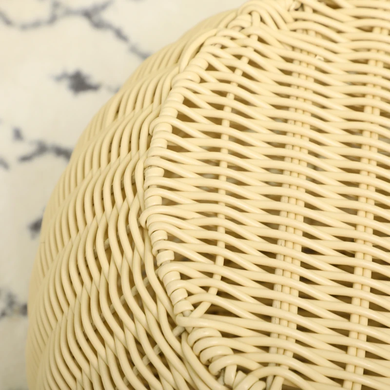 Casuta Pisici 2 Niveluri – Ratan PE cu Perna Lavabila Ø40×30 cm