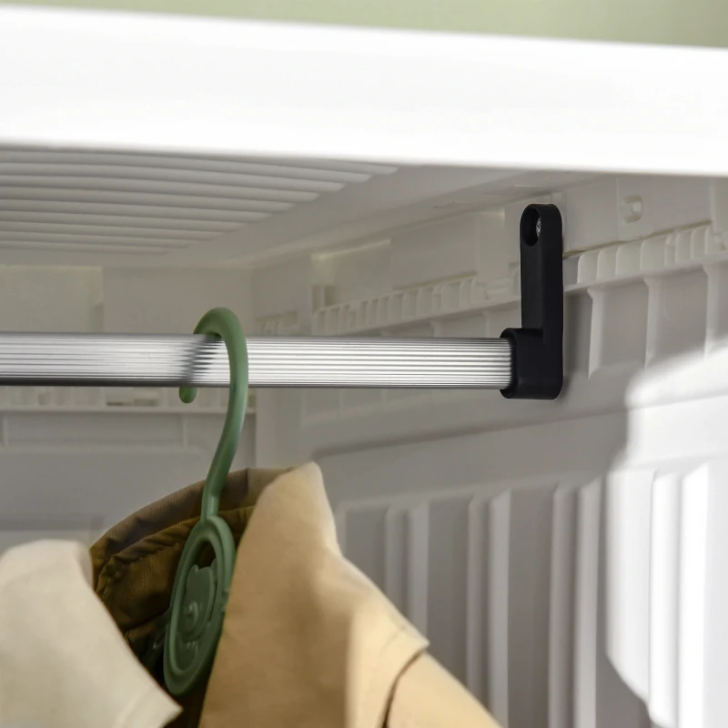 HOMCOM Armario Ropero Plegable Armario de Ropa Portátil con 5 Estantes y 1 Barra para Colgar 69x50x136 cm Blanco