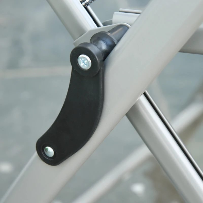 Outsunny Portable Folding Recliner Outdoor Patio Chaise Lounge Chair with Adjustable Backrest, Grey