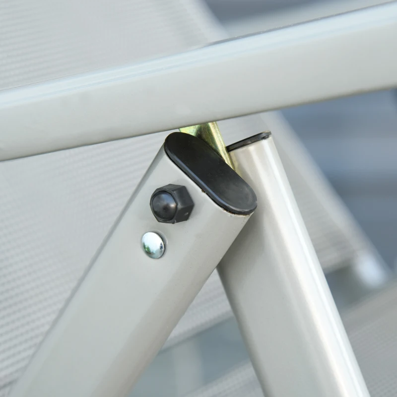 Outsunny Portable Folding Recliner Outdoor Patio Chaise Lounge Chair with Adjustable Backrest, Grey