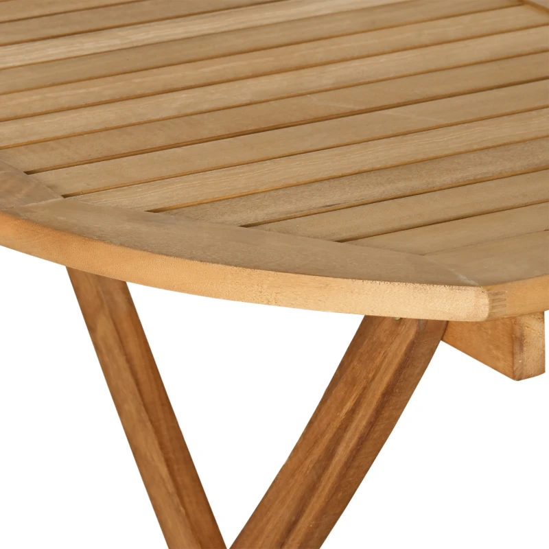 Outsunny 7 Piece Wooden Garden Dining Set with Umbrella Hole, Folding Dining Table and Armchairs with Parasol Hole, 6 Seater Outdoor Patio Furniture for Backyard, Deck and Balcony, Teak