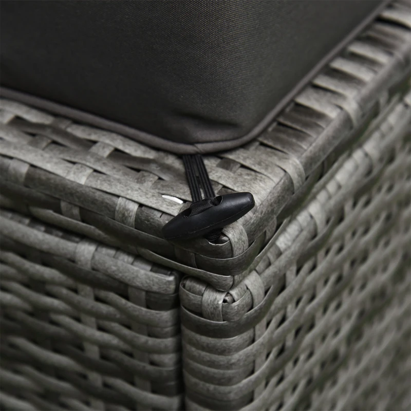 Outsunny 6 Piece Outdoor Patio PE Rattan Wicker Sectional Sofa Deluxe Furniture Set