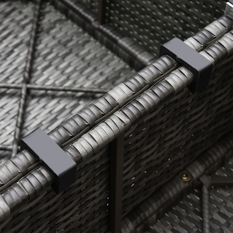 Outsunny 6 Piece Outdoor Patio PE Rattan Wicker Sectional Sofa Deluxe Furniture Set