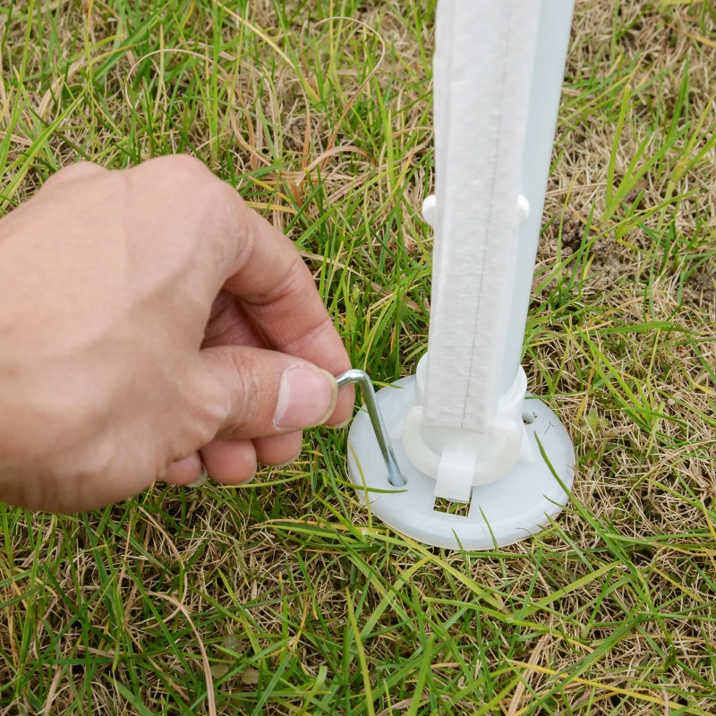 Outsunny Carpa Desmontable 3x3x2,45m Pabellón de Jardín de Tubo de Acero Anti-UV Pérgola Cenador para Terraza Patio Playa Blanco