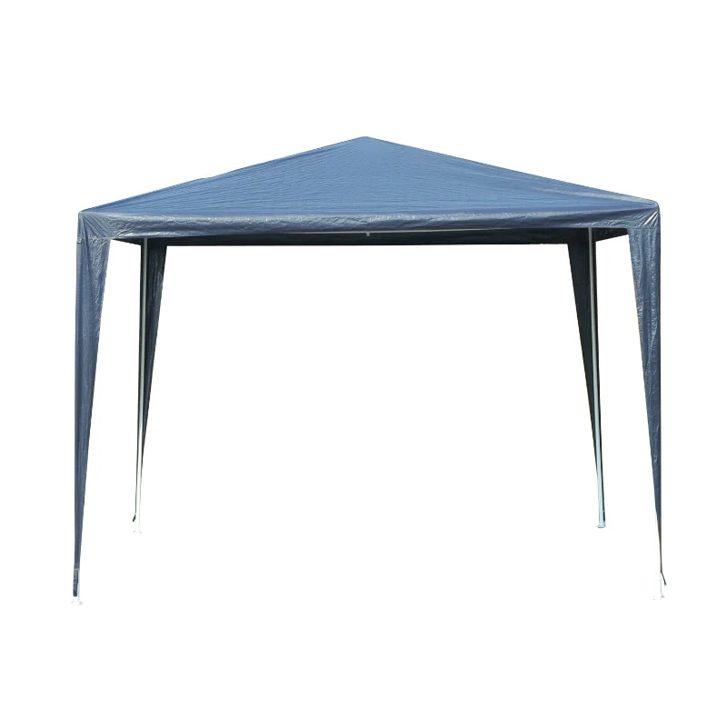 Outsunny Carpa Desmontable Impermeable 2,95x2,95x2,45m Pabellón de Jardín de Tubo de Acero Pérgola de Color Azul Oscuro