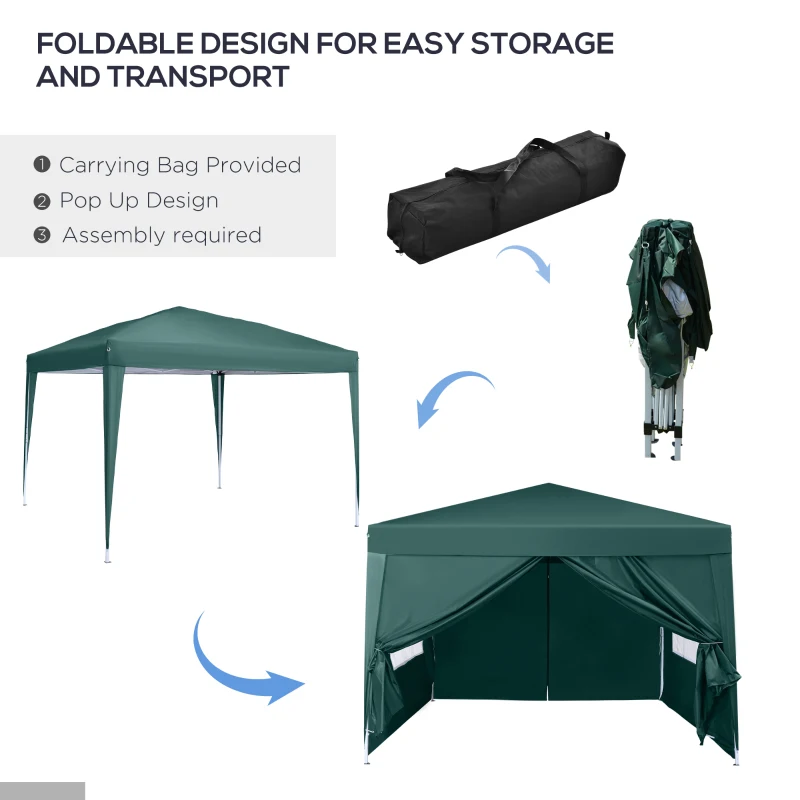 Outsunny 3 x 3m Pop Up Gazebo Marquee-Green