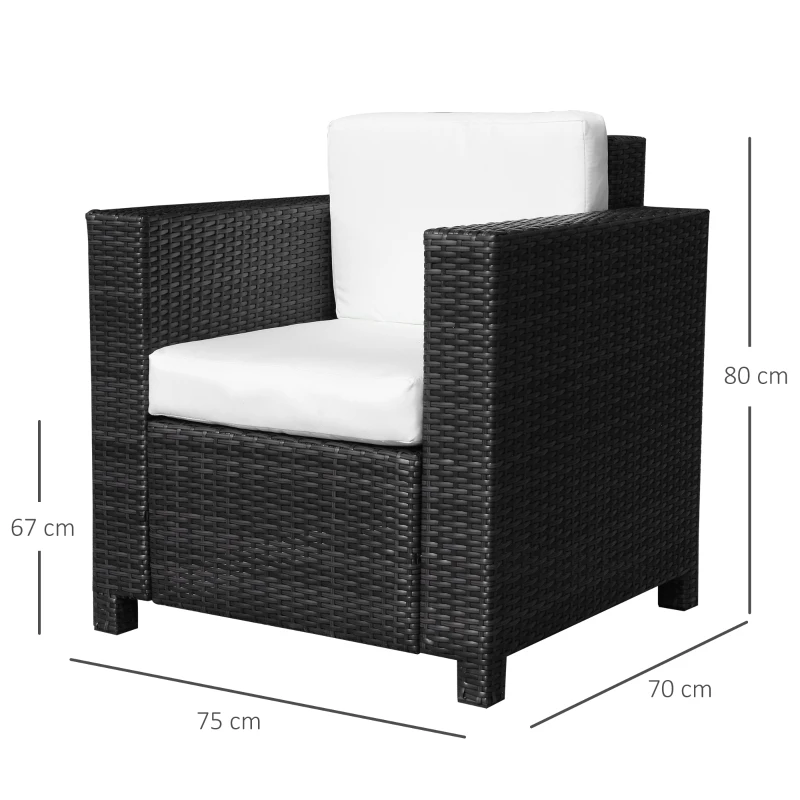 HOMCOM Fauteuil canape Salon de Jardin resine rotin Tresse Brun 1 Place