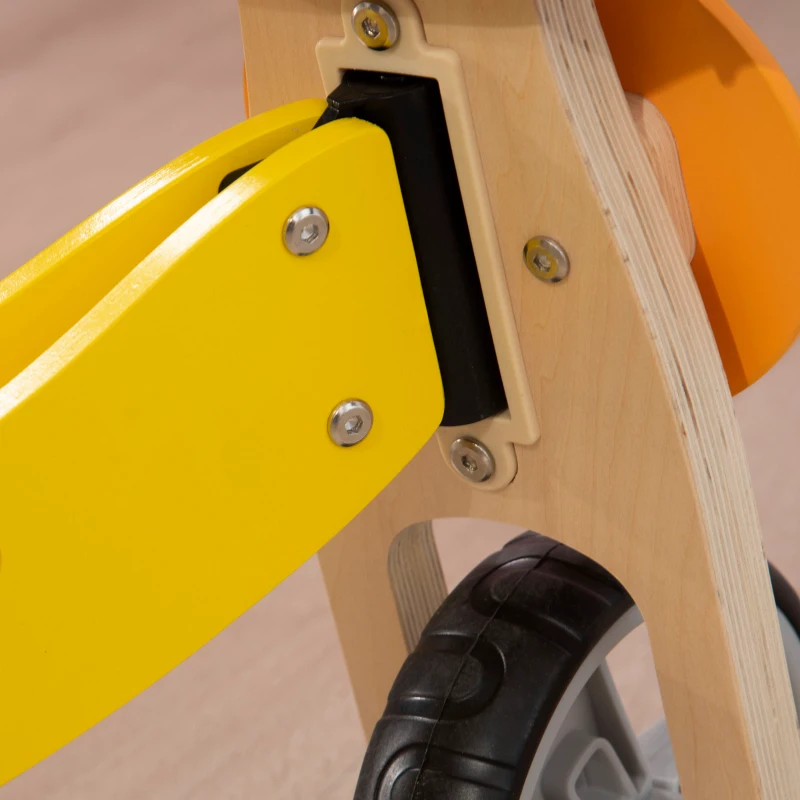 AIYAPLAY Draisienne tricycle en bois vélo d'équilibre 2 en 1 en forme d'animal avec selle réglable, pour les jeunes conducteurs, vélo d'équilibre léger pour enfants avec poignée portable, jaune