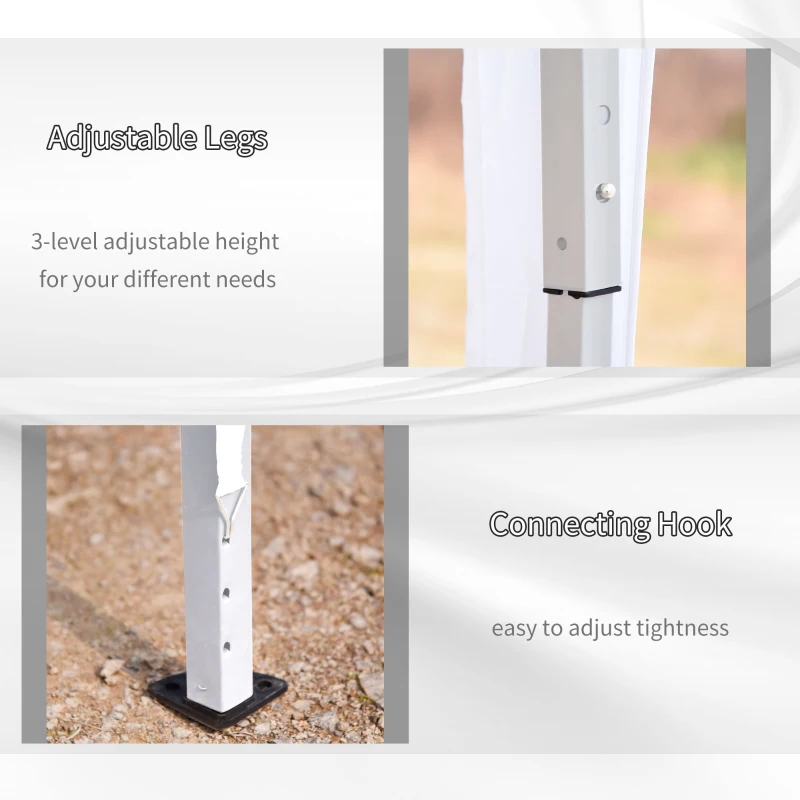 Outsunny 6 x 3m Pop Up Gazebo, Double Roof Foldable Canopy Tent, Wedding Awning Canopy w/ Carrying Bag, White