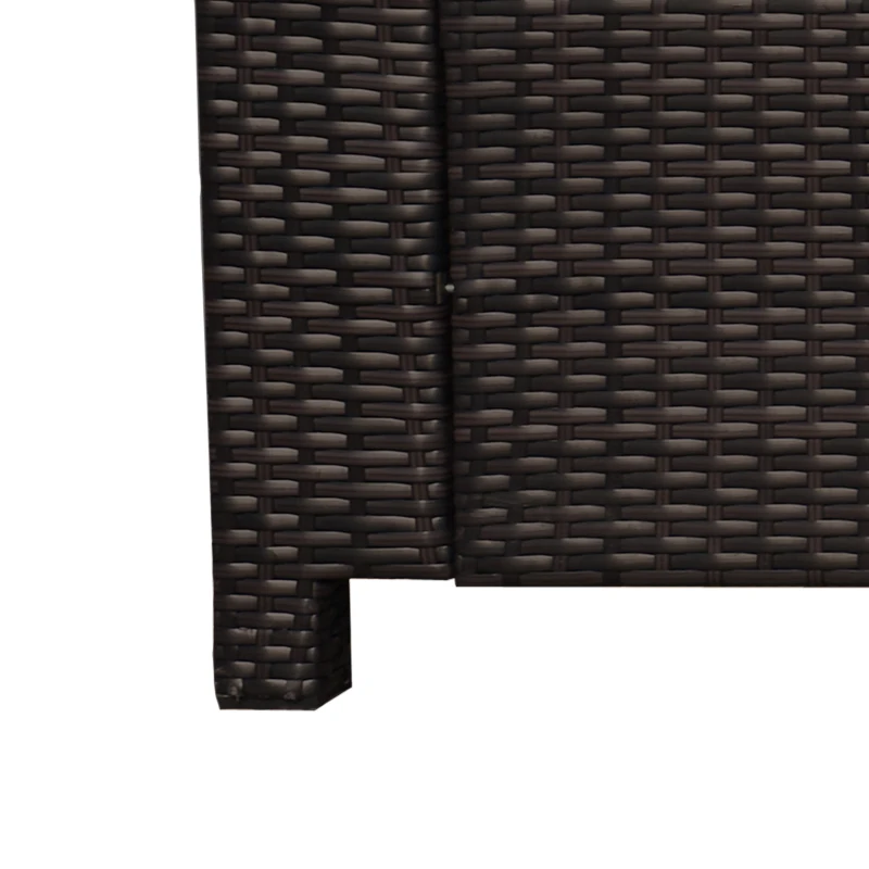 Outsunny 3 Seater Rattan Sofa All-Weather Wicker Weave Metal Frame Chair with Fire Resistant Cushion - Brown