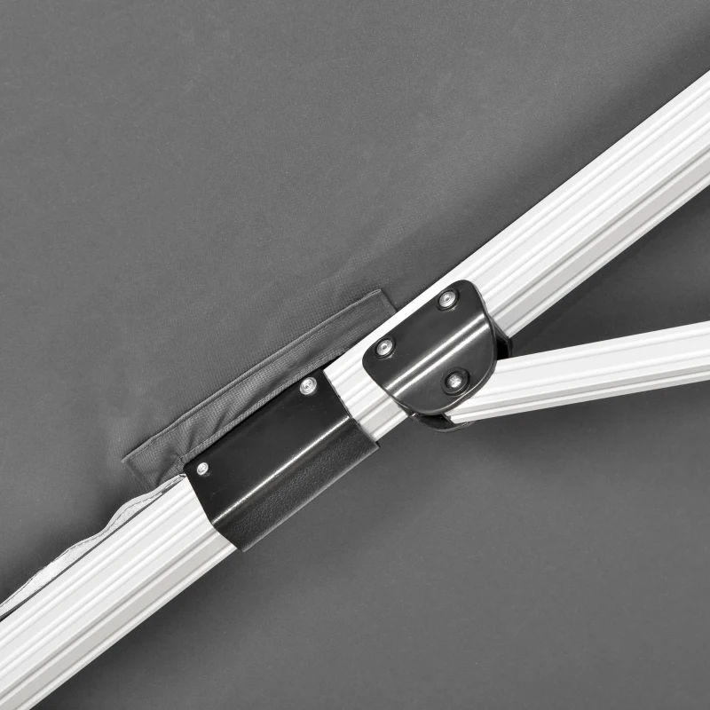 Outsunny 3 x 3(m) Cantilever Roma Parasol, Square Garden Umbrella with Cross Base, Crank Handle, Tilt, 360° Rotation and Aluminium Frame, Grey