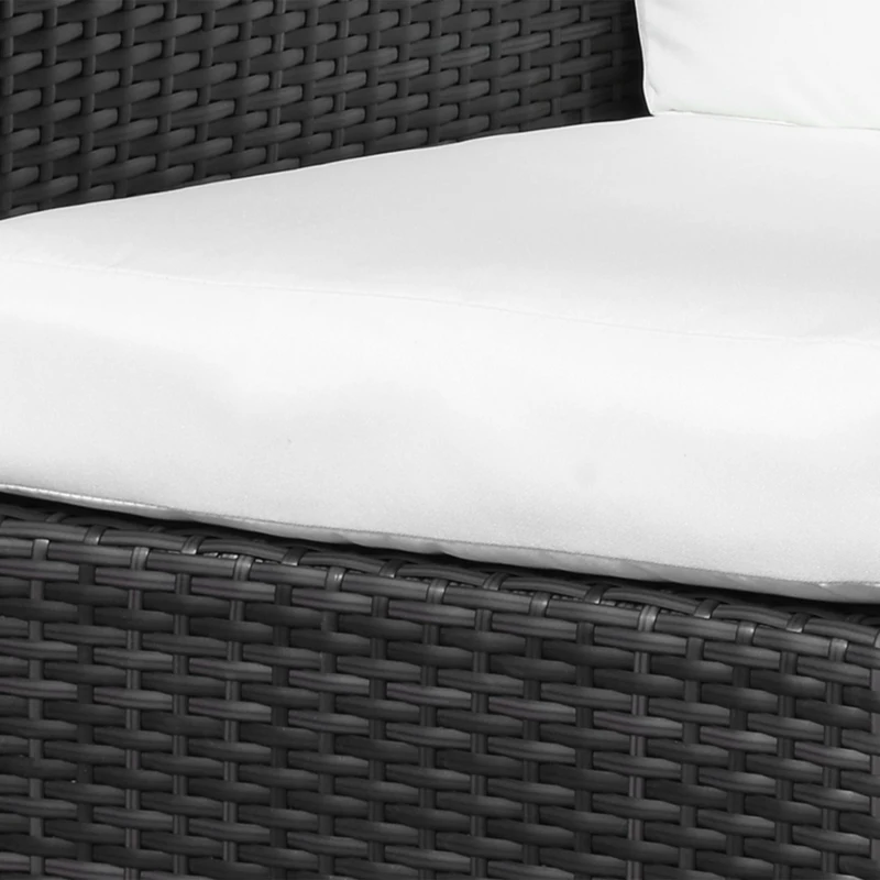 HOMCOM Fauteuil canape Salon de Jardin resine rotin Tresse Brun 1 Place