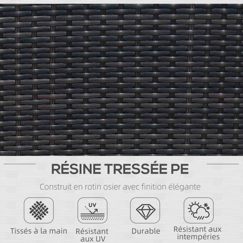 HOMCOM Fauteuil canape Salon de Jardin resine rotin Tresse Brun 1 Place