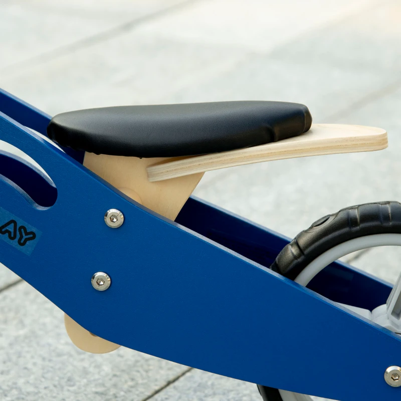 AIYAPLAY Draisienne tricycle vélo d'équilibre en bois 2 en 1 sans pédale pour enfants + 18 mois avec siège réglable 22-26 cm - bleu