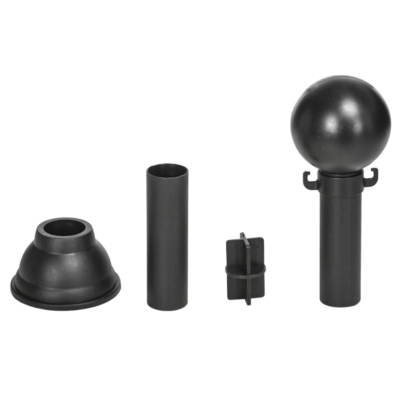 Outsunny Conjunto de Candeeiros Solar Candeeiros LED com Energia Solar Impermeabilidade IP65 Sensor de Noite  314x14x60 cm Preto