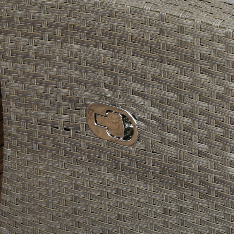 Outsunny 4 Piece Rattan Garden Furniture Sets - 4 Seater Outdoor Sofa Sectional with Wicker Sofa, Reclining Armchair, and Glass Table for Yard, Poolside, Grey