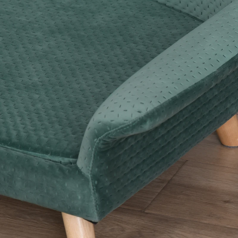 PawHut Haustiersofa Hundesofa Hundebett für Katzen Hunde mit Holländischer Samt Schaumstoff Birke Bein 73 x 58 x 37 cm Hellgrün