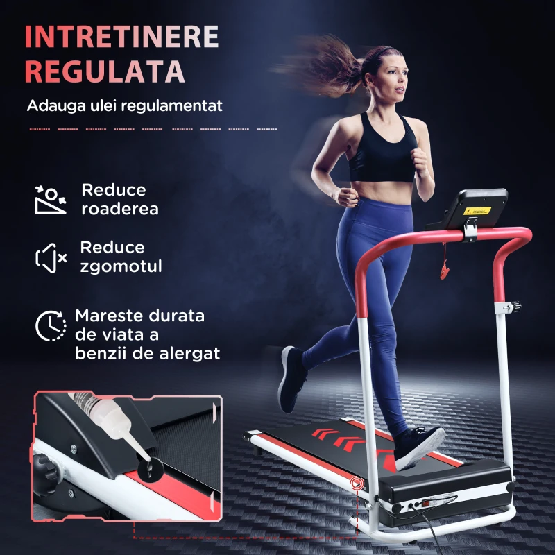 HOMCOM banda de alergat electrica, pliabila, viteza 10km/h