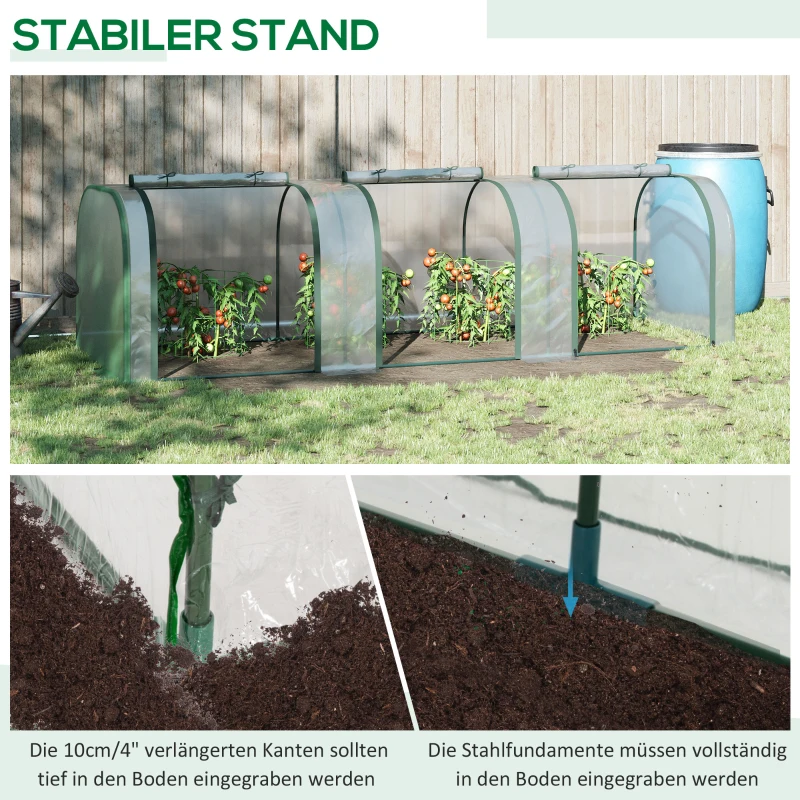 Outsunny Foliowe Szklarnia Cieplarnia Ogród Warzywny Drzwi Hodowla Roślin Folie