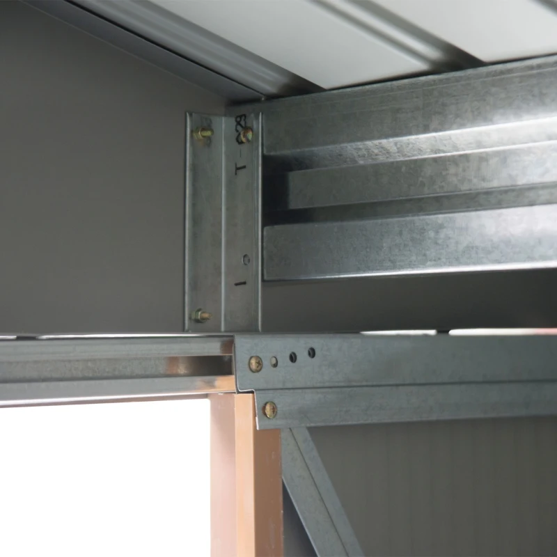 Outsunny tuinhuisje metaal geel 213 x 130 x 185 cm