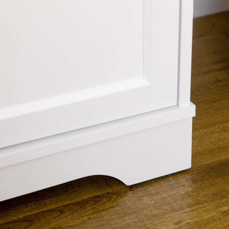 HOMCOM Credenza Moderna in MDF e Truciolato con Ripiano Regolabile, 3 Cassetti e 3 Ante, 101x39x82 cm, Bianco