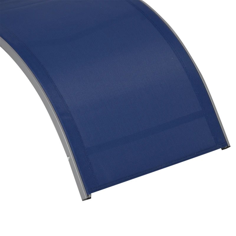 Outsunny Sezlong pentru Plaja din Aluminiu, Sezlong de Gradina din Textilen cu Tetiera Detasabila
