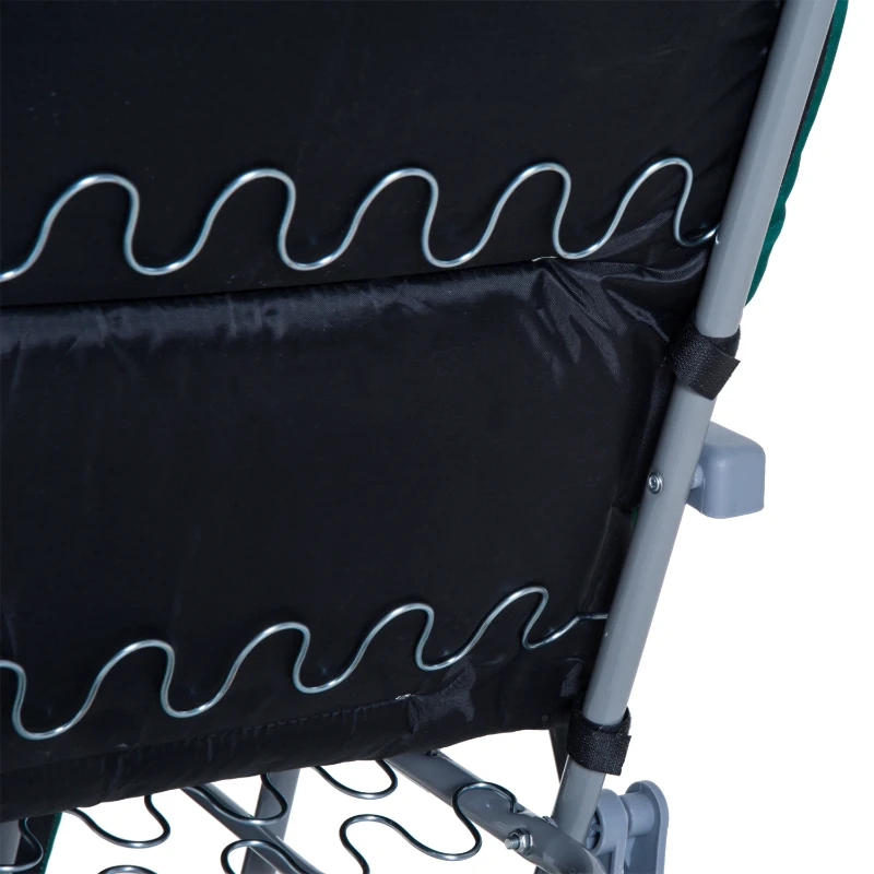 Outsunny Set 2 sezlonguri de Gradina pentru Plaja cu Brate Reclinabile, Alb si Verde