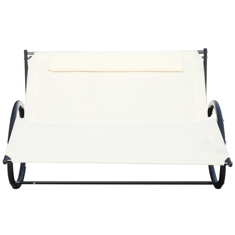 Outsunny Pat sezlong de Gradina Tip Balansoar 2 Locuri, din Textilene