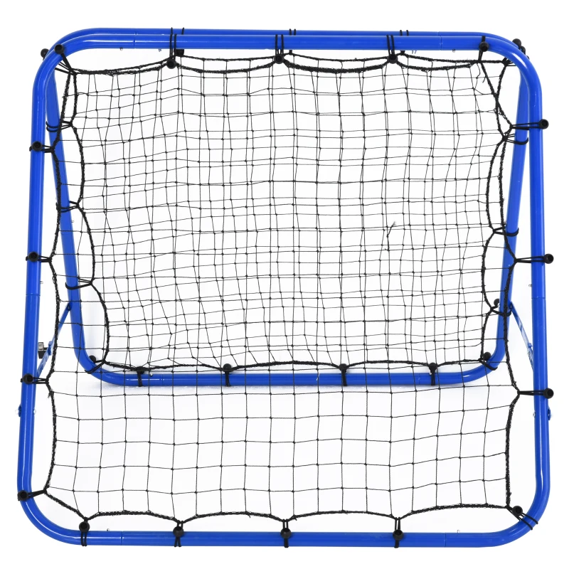 HOMCOM honkbal rebounder kickback goal rebound muurnet dubbelzijdig rebound opvouwbaar blauw 100 x 68-95 x 90 cm