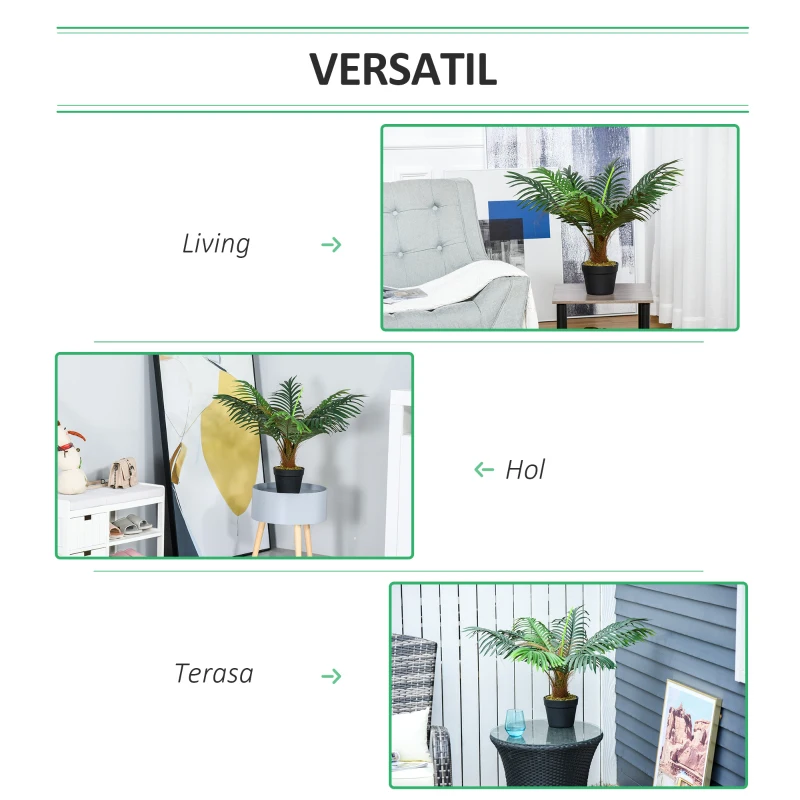 Outsunny palmier decorativ din plastic, Ф16x60 cm, verde(m-4)