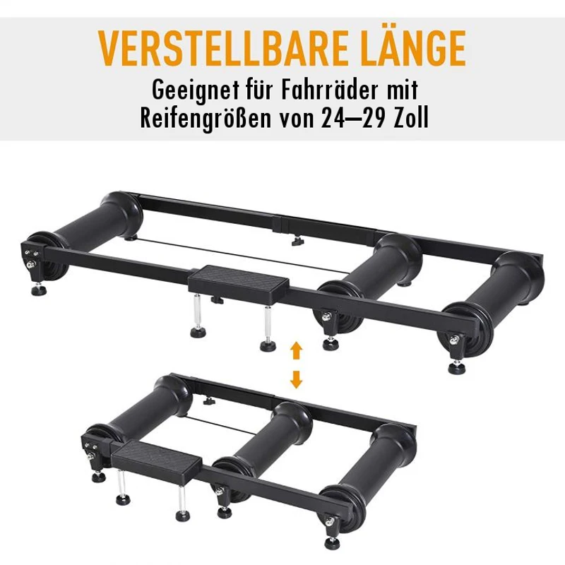 HOMCOM rollen trainer indoor training fietstrainer hometrainer verstelbaar zwart
