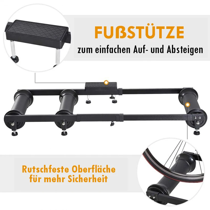 HOMCOM rollen trainer indoor training fietstrainer hometrainer verstelbaar zwart