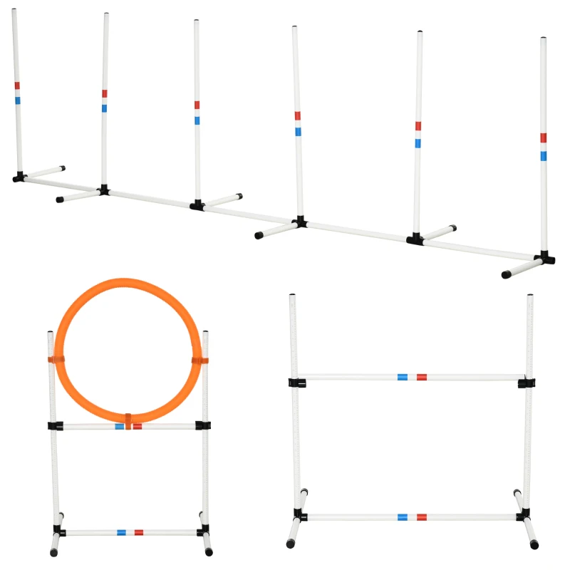 PawHut Driedelig Hondenbehendigheidsset huisdierentraining hondentrainingsset met tas